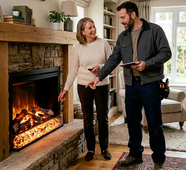 Why Bellflower Homeowners Choose Our Electric Fireplace Embers Team?