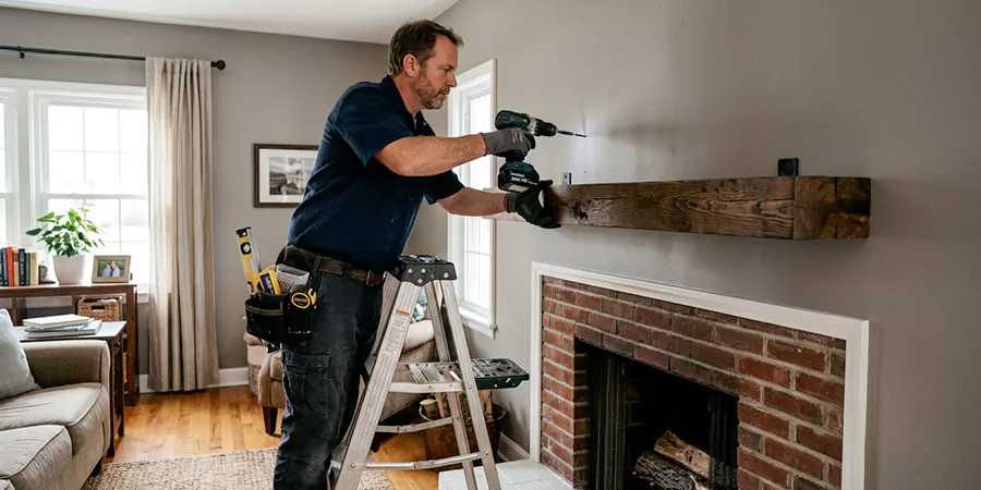 Floating Shelf Mantel Installation Bellflower